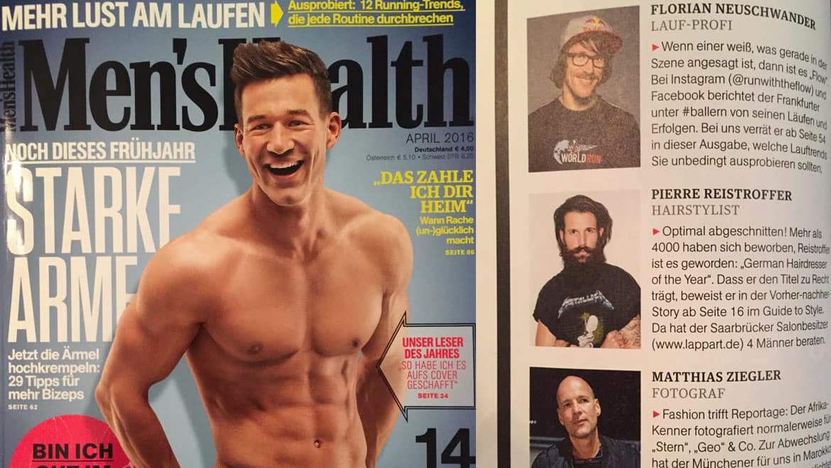 Pierre Reistroffer dans Men's health magazine